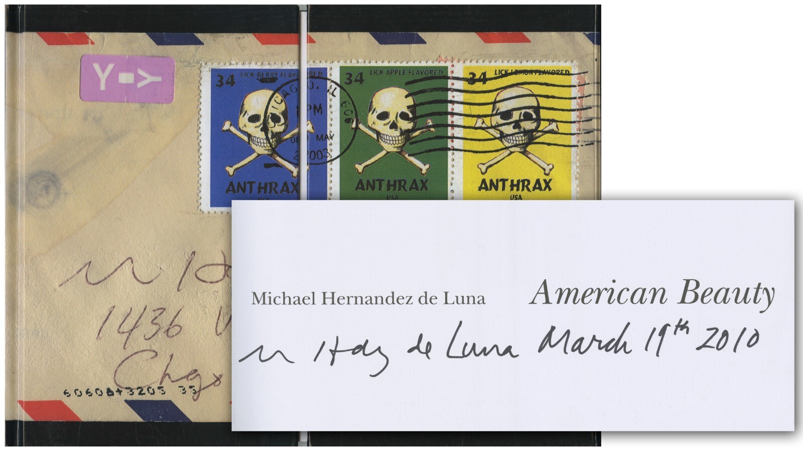 Michael Hernandez De Luna AMERICAN BEAUTY Stamp Art (2008) Artist’s Book SIGNED