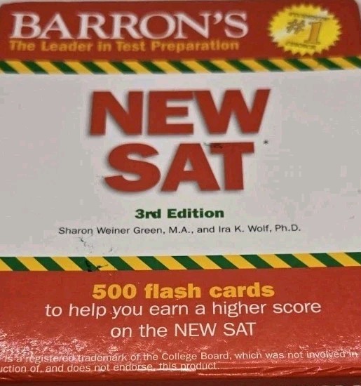 Barron’s NEW SAT Flash Cards 3rd Edition – 70 MATH MULTIPLE CHOICE CARDS NO BOX
