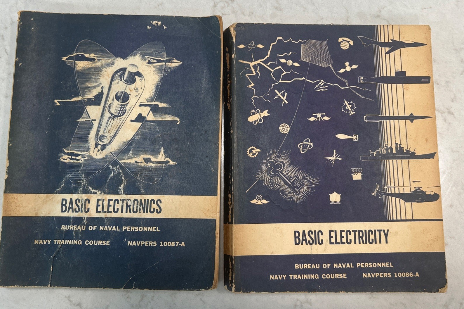 Basic Electronics & Basic Electricity NAVPERS 10087-A & 10086-A Paperback 1964