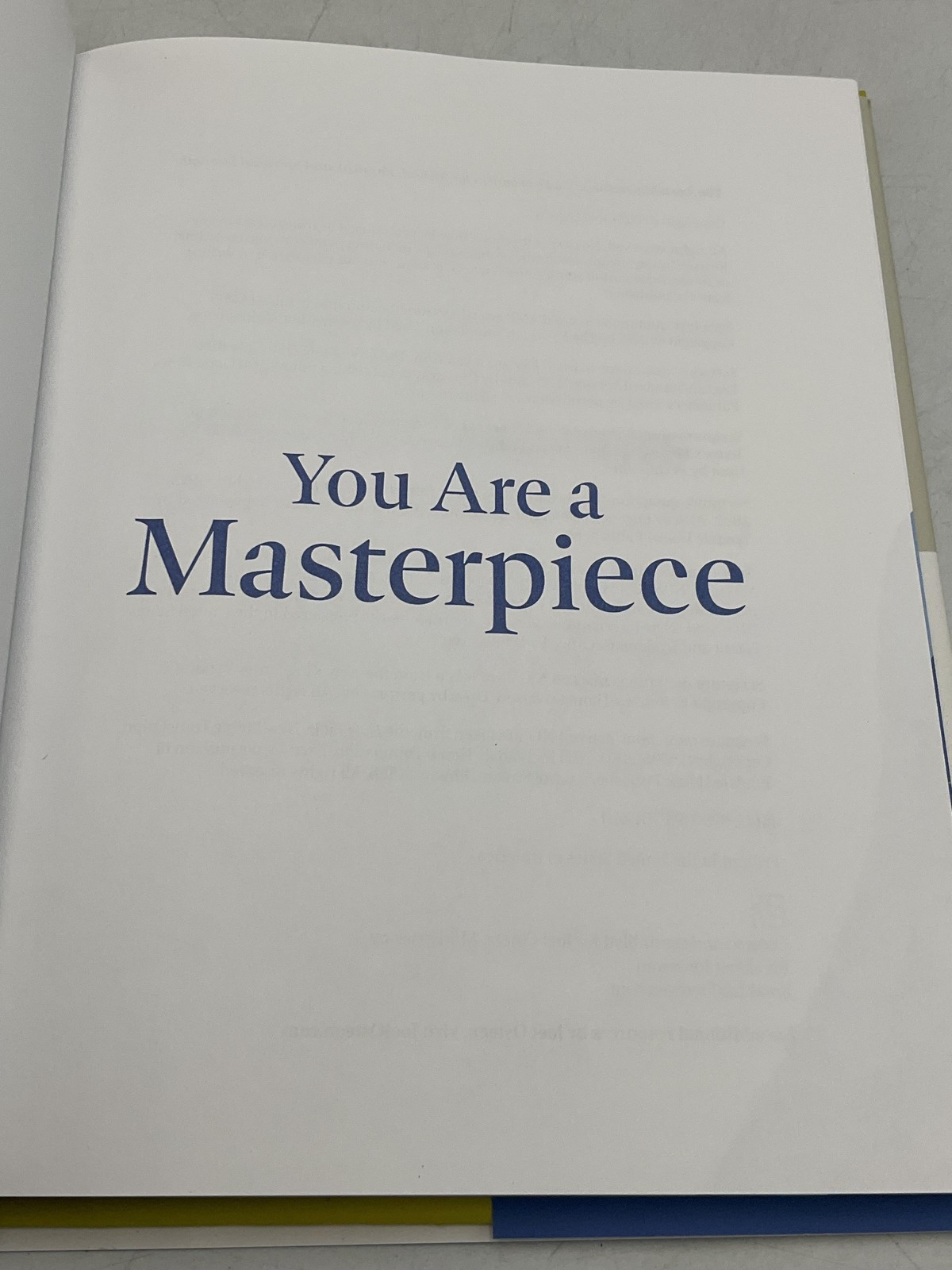 You Are A Masterpiece Joel Osteen Hardcover 2024 Dust Jacket Beige/Blue Good