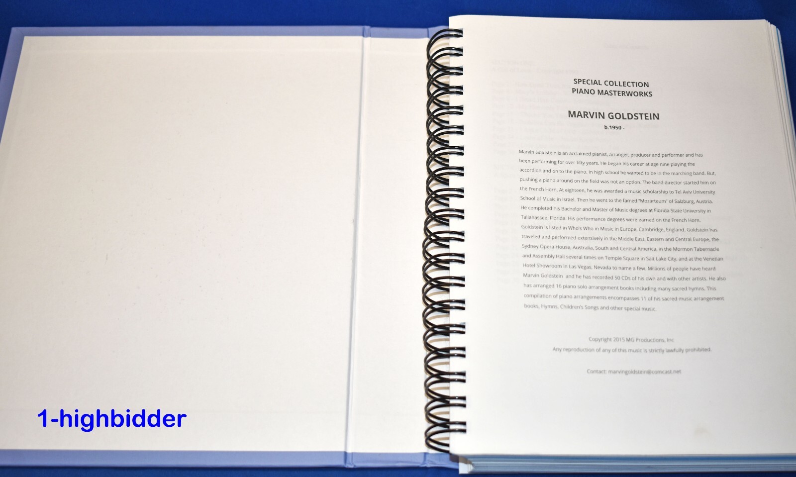 Masterworks: Marvin Goldstein Pianist Spiral-Bound 11 Songbooks in One! LDS