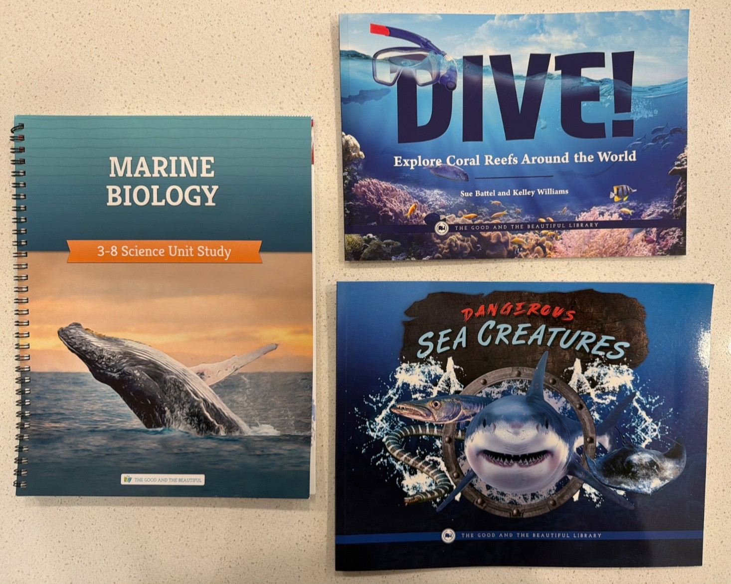 the good & the beautiful marine biology unit study plus 2 companion books