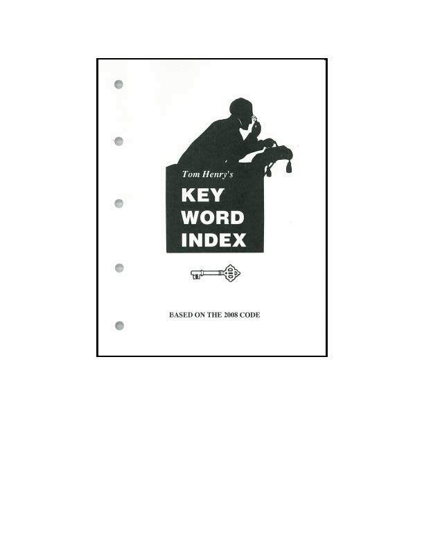 2008 NEC Key Word Index by Tom Henry (Softback NEC Edition)