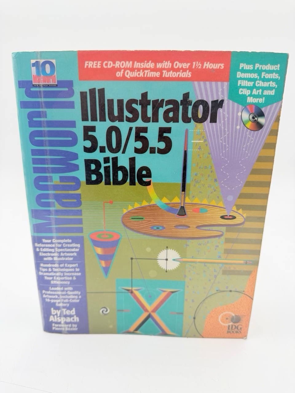 Macworld Illustrator 5.0/5.5 Bible w/ CD-ROM – Vintage Graphic Design Book