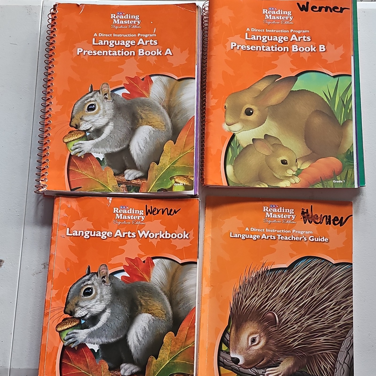 SRA Reading Mastery Signature Ed Grade 1 Language Arts Set TG Workbook PB A/B