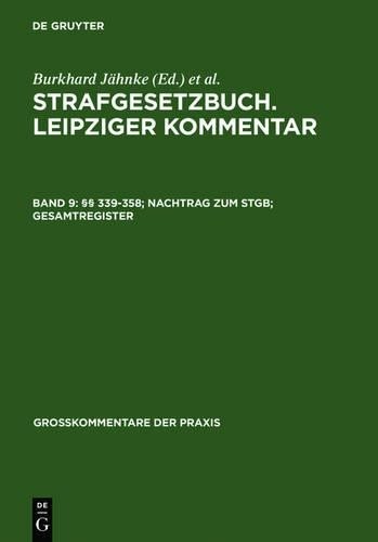 §§ 339-358; Nachtrag Zum Stgb; Gesamtregister (Hardback)