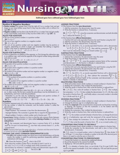 Nursing Math (Quick Study: Academic) – Misc. Supplies – VERY GOOD