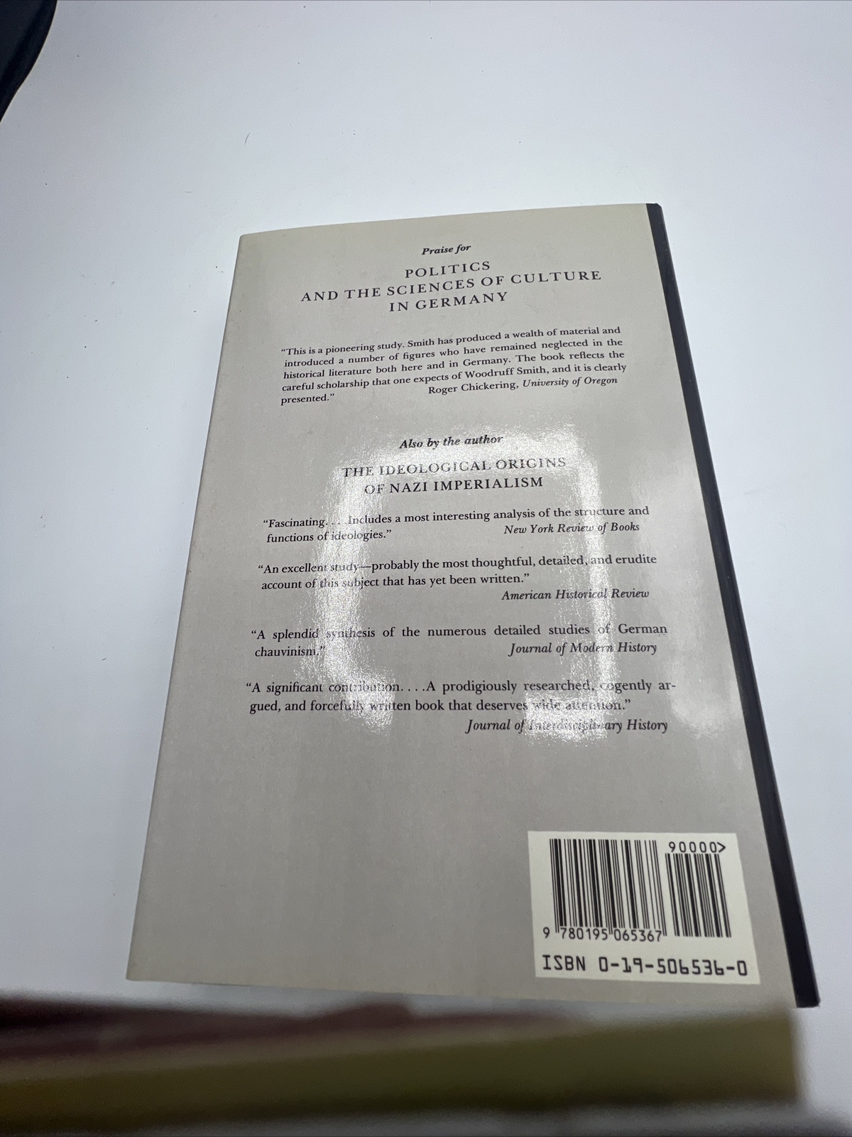 Politics and the Sciences of Culture in Germany, 1840-1920 By Woodruff D Smith