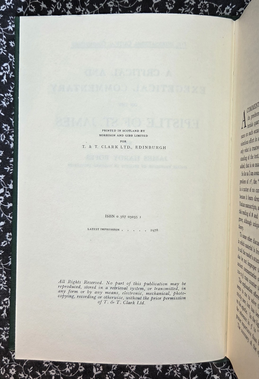 The Book Of St. James, The International Critical Commentary James Ropes 1978 HC