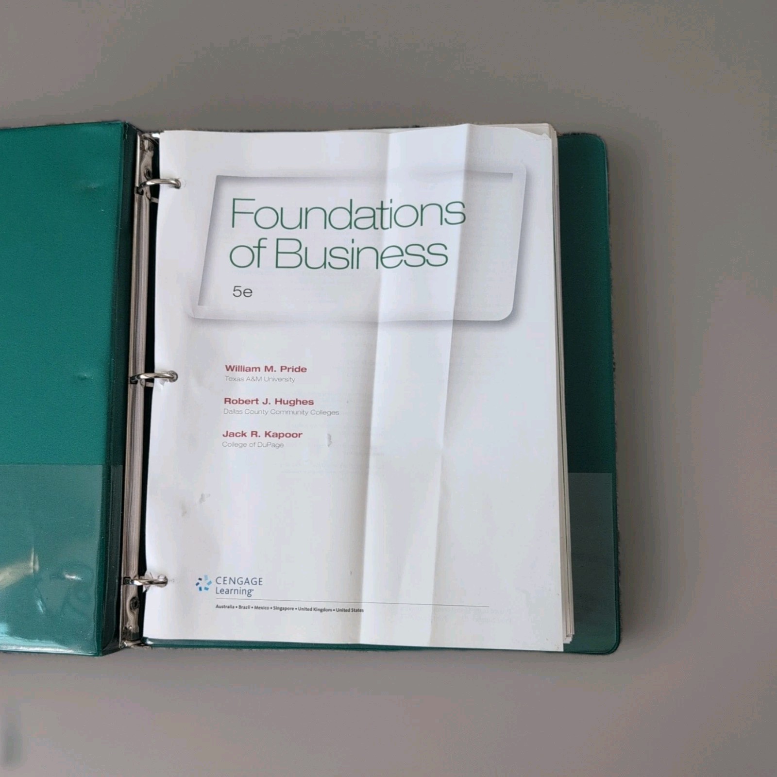 Foundations of Business by Jack R. Kapoor, William M. Pride and Robert J. Hughes