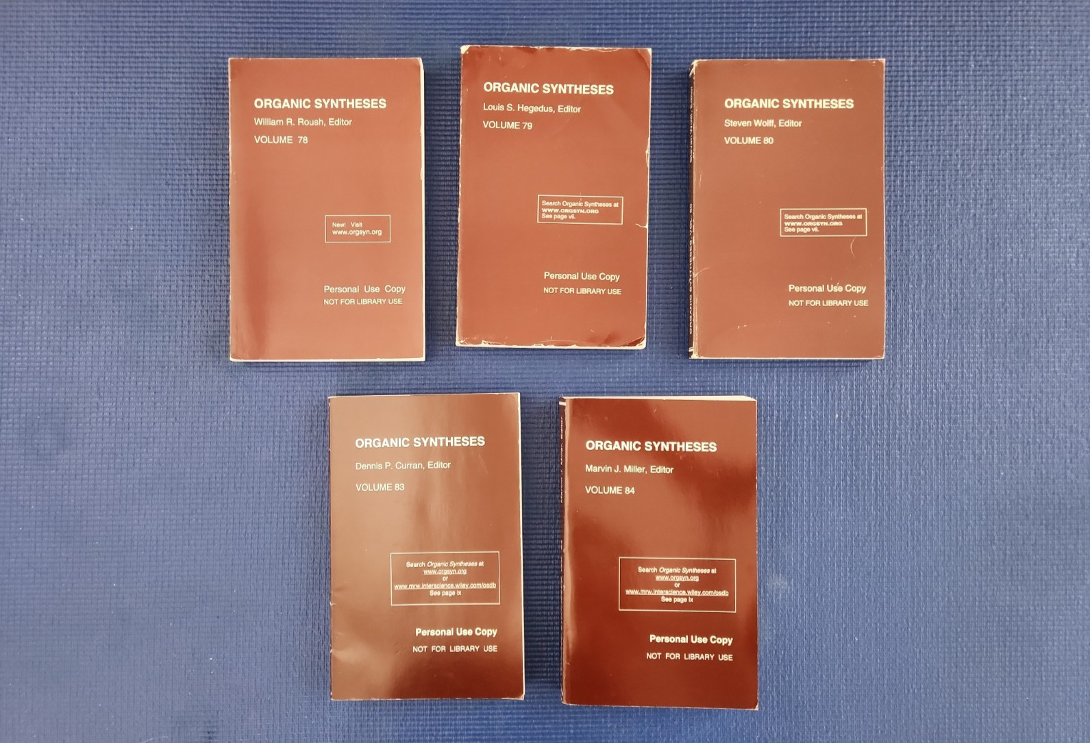 Organic Syntheses 5 Volumes 78, 79, 80, 83, 84 PB