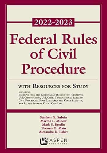 Federal Rules of Civil – Paperback, by Subrin Stephen N.; – Very Good j