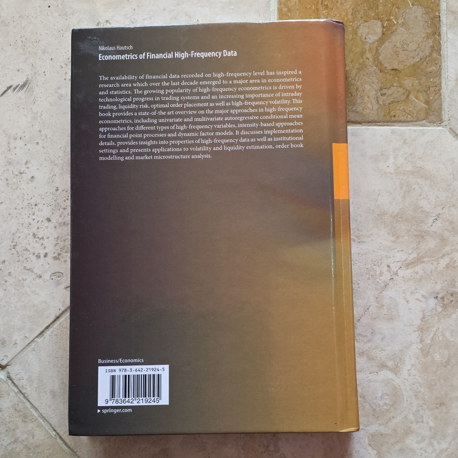 Springer Econometrics of Financial High-Frequency Data HC Hautsch
