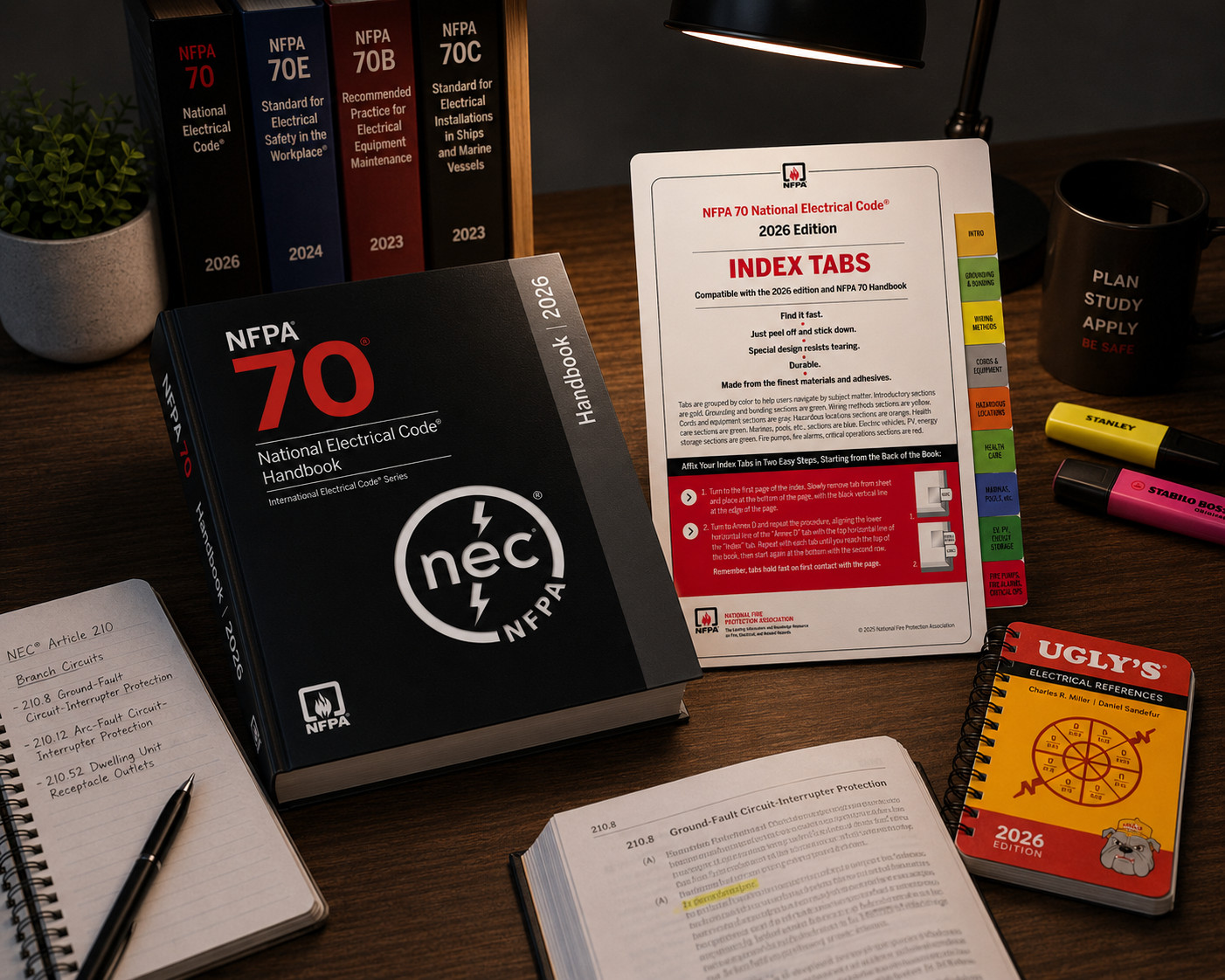 NEC Handbook 2026 NFPA 70 Hardcover + Index Tabs 2026 + Ugly 2026