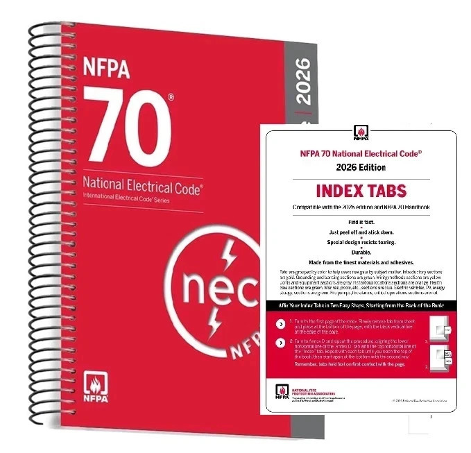 NFPA 70, National Electrical Code (NEC) 2026 spiral + index tab Free Ship ,