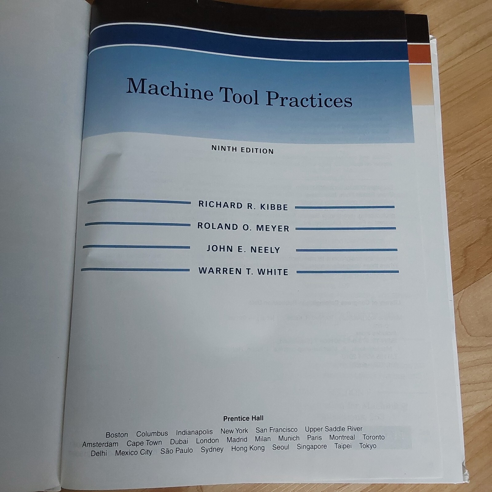 Machine Tool Practices 9th Edition by Kibbe Meyer Neely White hardcover book