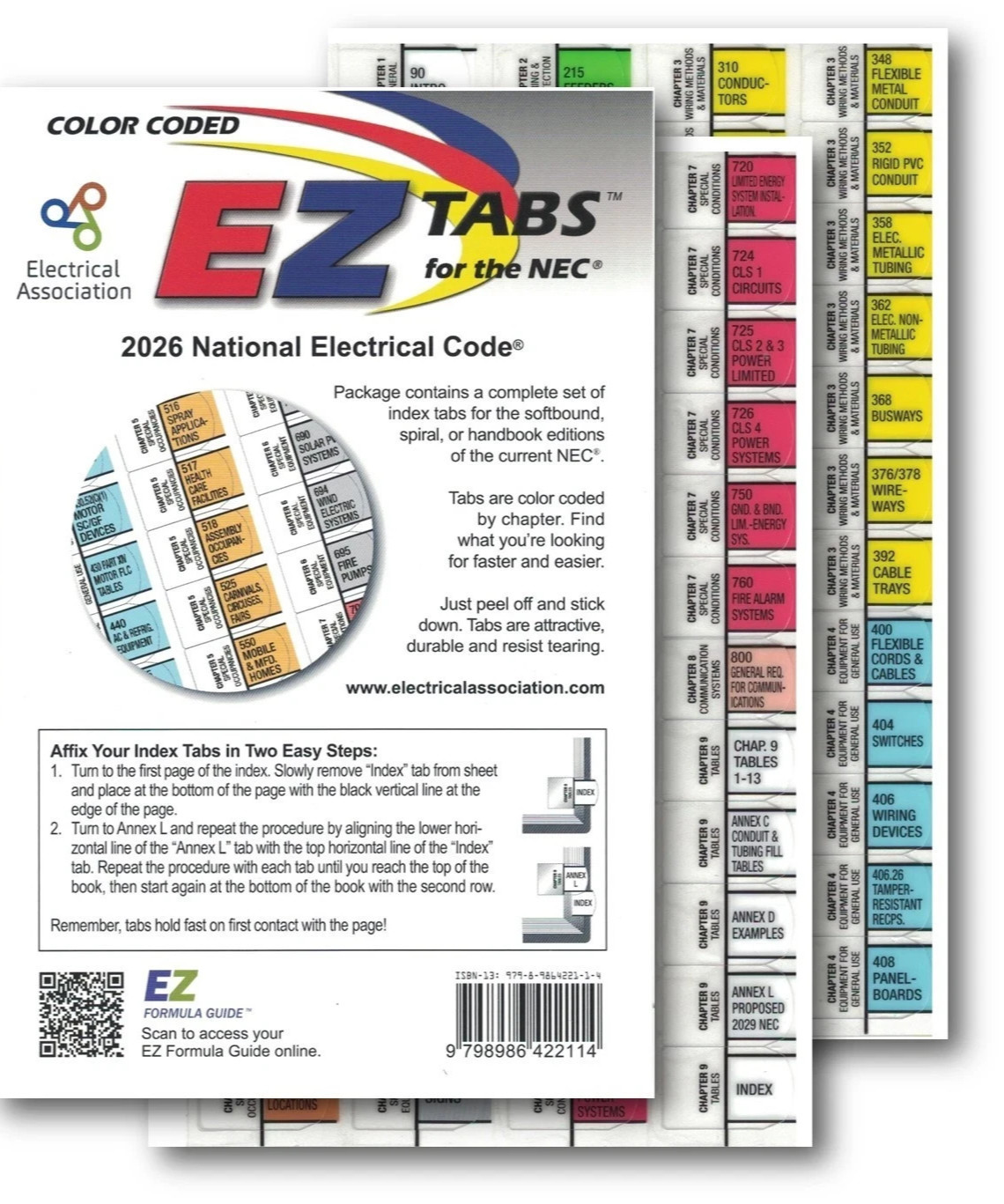 National electrical code 2026 EZ tabs For the NEC Color coded Free Shipping