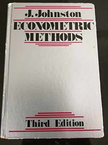 Econometric methods – Hardcover, by J Johnston – Acceptable n