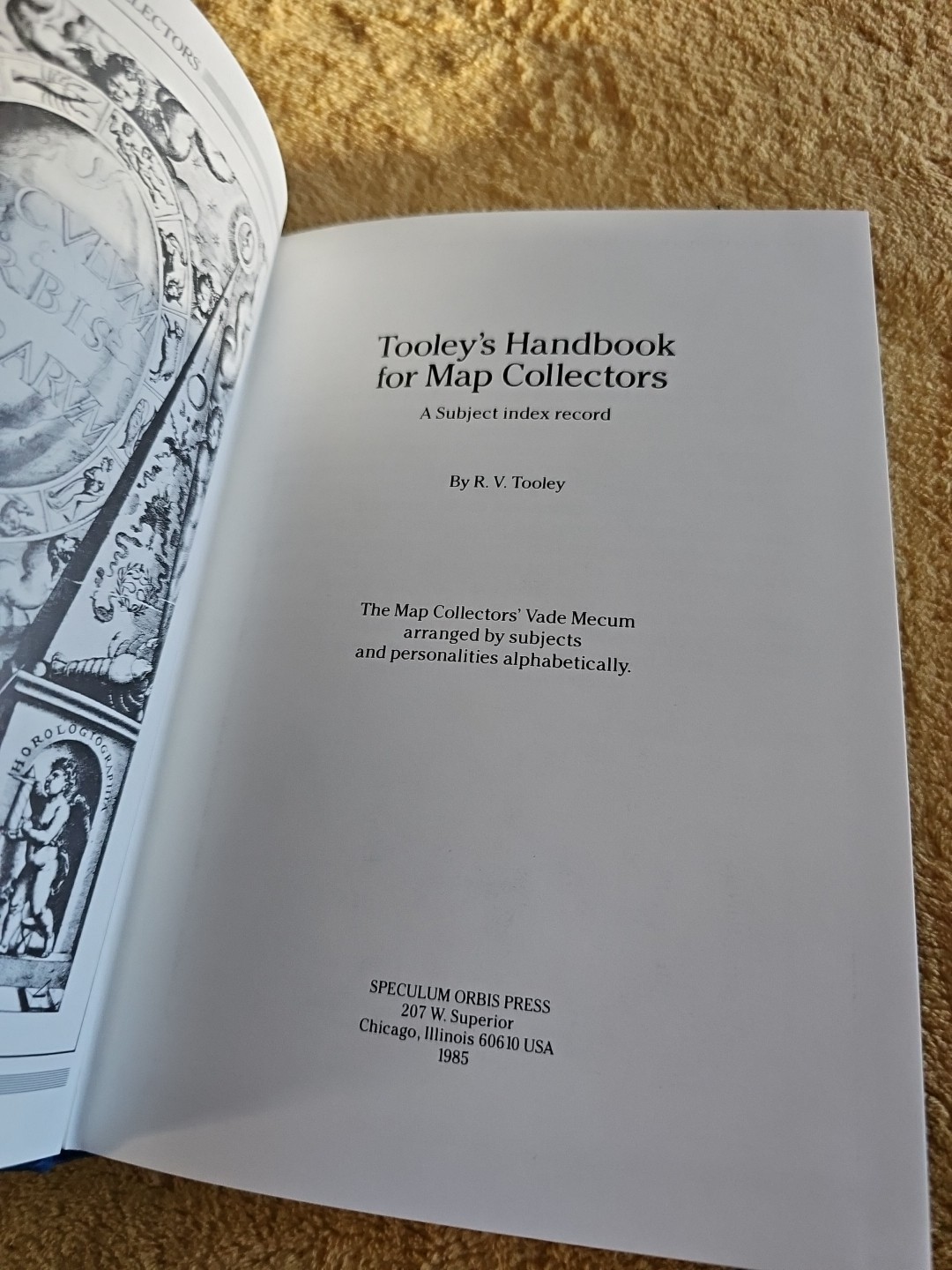 Tooley’s Handbook for Map Collectors R.V. Tooley 1985 Hardcover Speculum Orbis