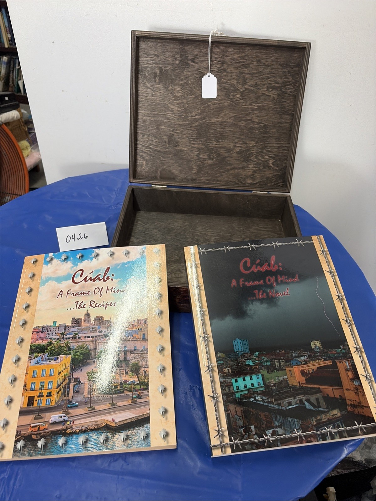 Wooden Box Set Of Two Books By Cathal Moore A Frame Of Mind-recipes & Novel Sign