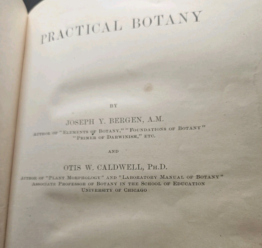 1911 “Practical Botany” by J.Y. Bergan & O.W. Caldwell, HC