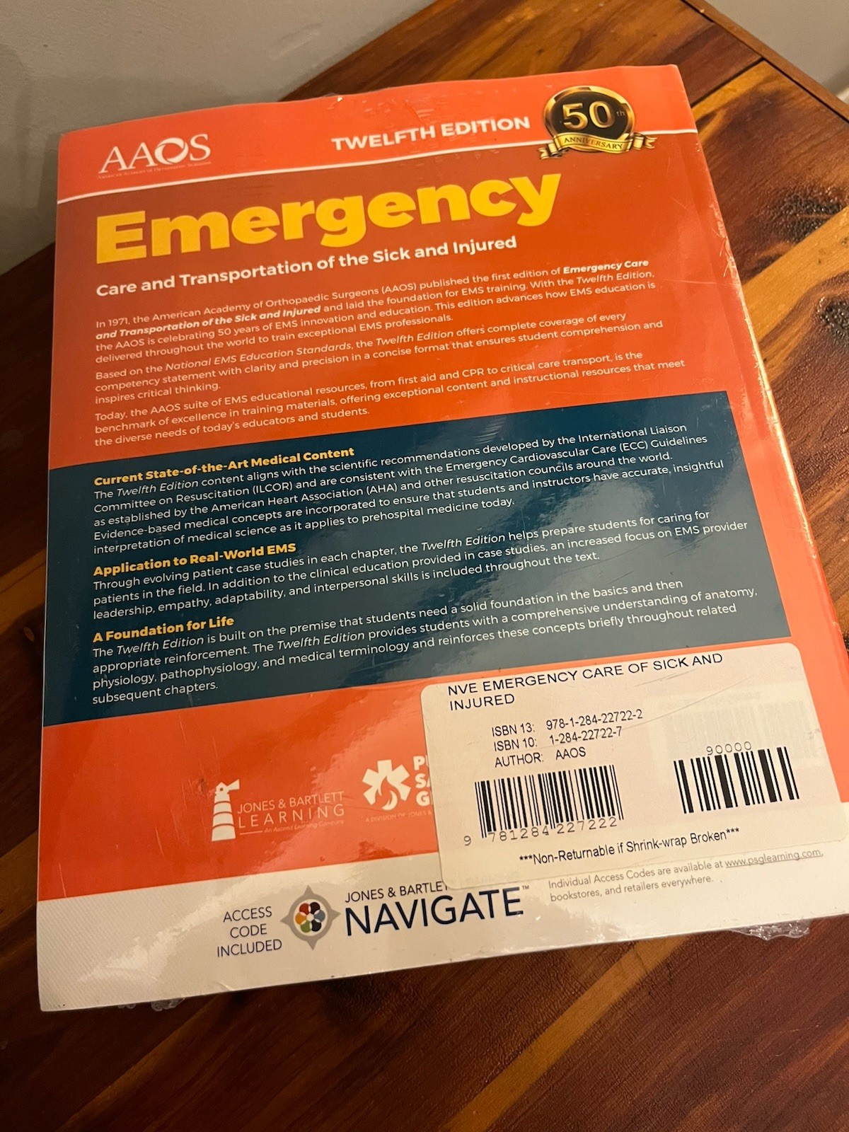 New AAOS Emergency Care And Transportation Of The Sick And Injured 12th Edition