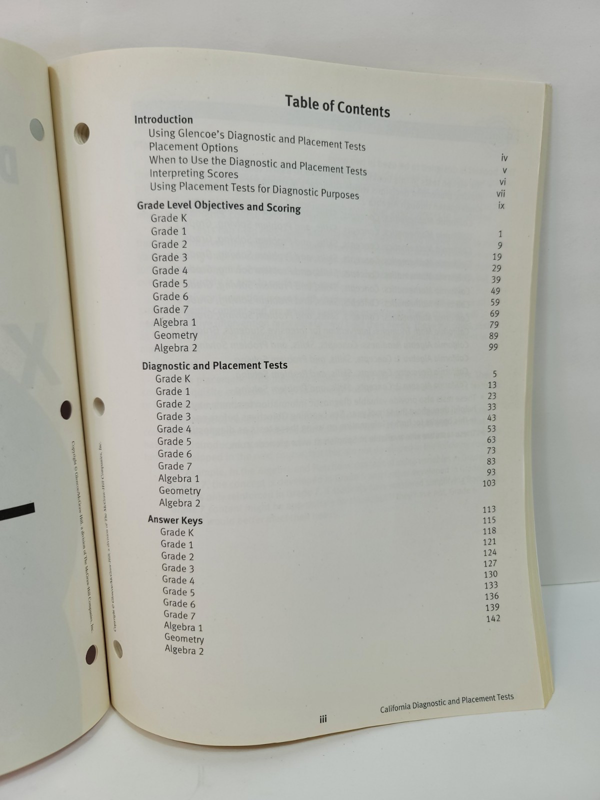 California Diagnostic And Placement Test For Mathematics Macmillan/Mcgraw-Hill
