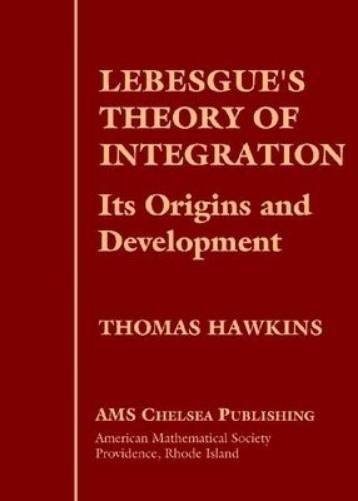 Lebesgue’s Theory of Integration (Hardback) Chelsea Publications (UK IMPORT)