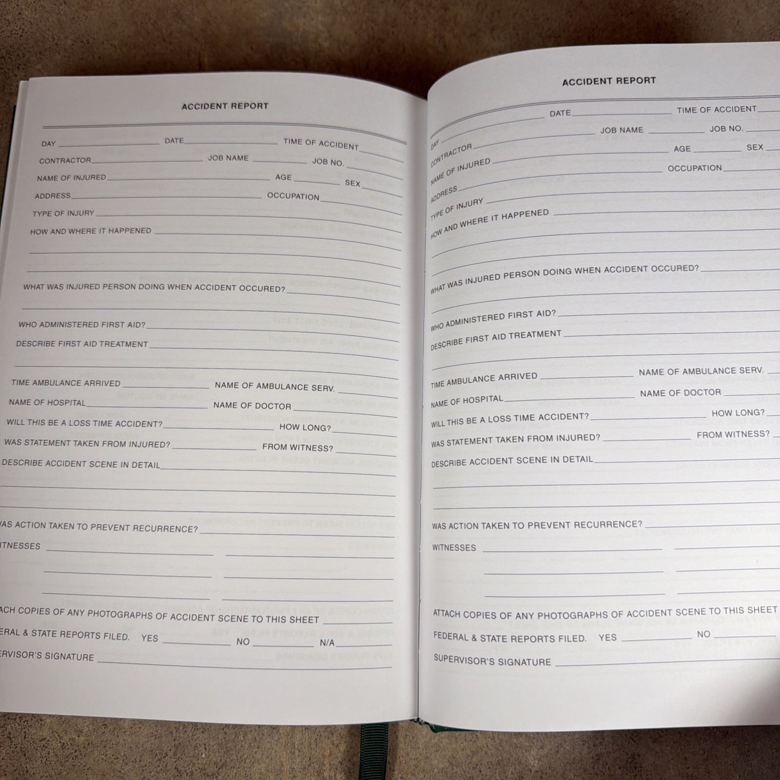 Construction and Maintenance Daily Log (7in. x 10in.) by Safety Meeting Outlines