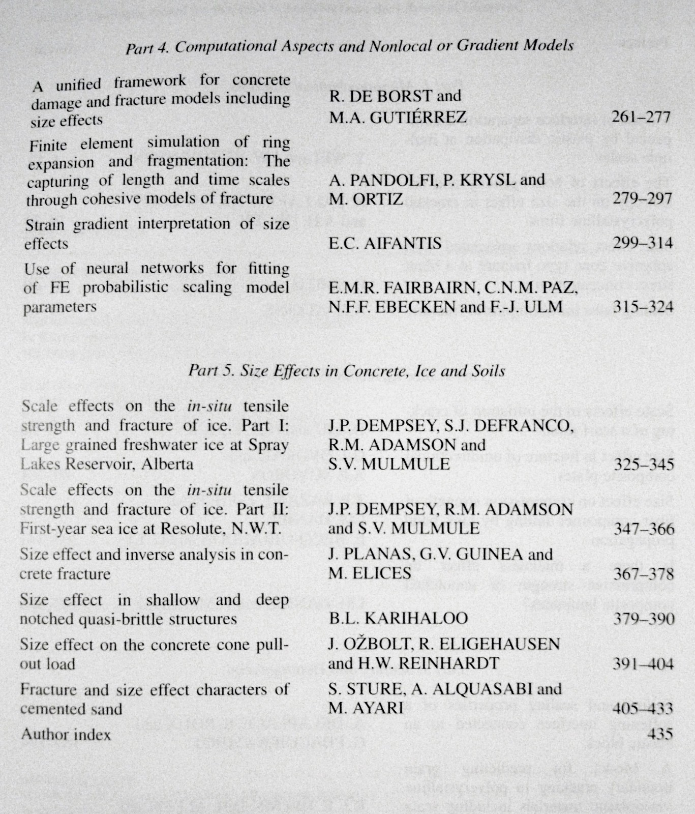 Fracture Scaling Mechanics Materials Engineering Workshop Papers Book 1999