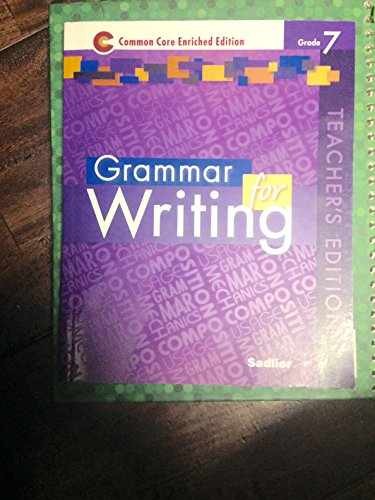 Grammar for Writing Common Core – Paperback, by Phyllis Goldenberg – Very Good