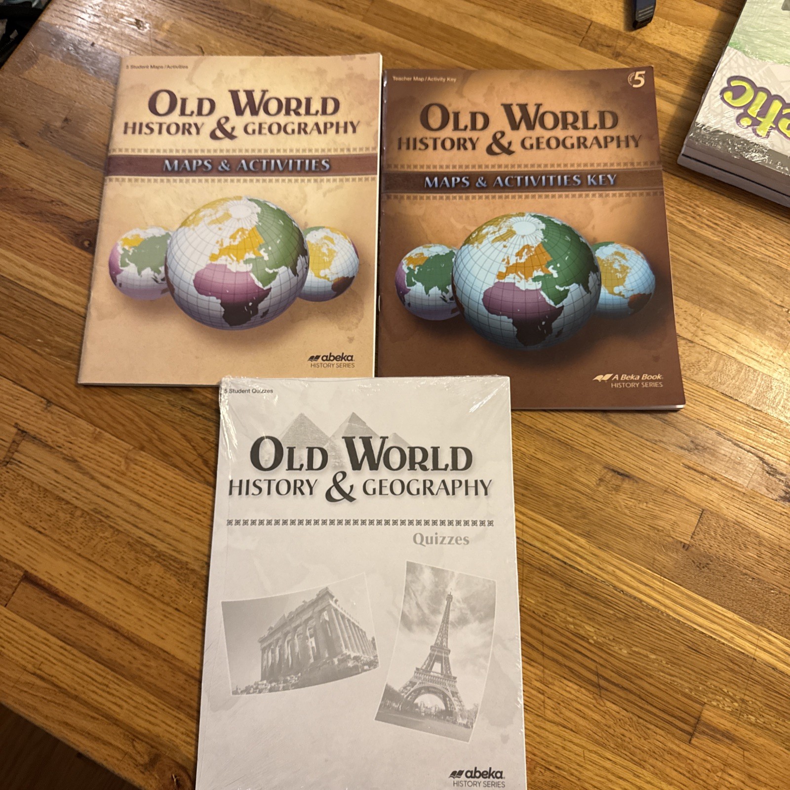Abeka Old World History & Geography Book Set Quizzes,Maps & Activities