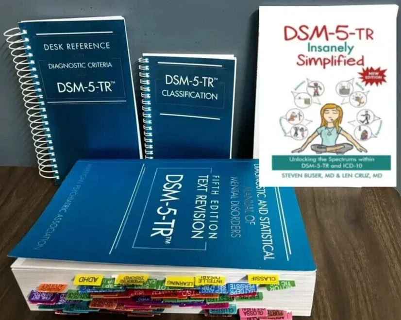 DSM 5 TR +Index tab, Desk Reference Spiral, Classification & DSM SIMPLIFIED USPS