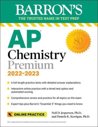 AP Chemistry Premium: with 6 Practice Tests (Barrons Test Prep) – GOOD