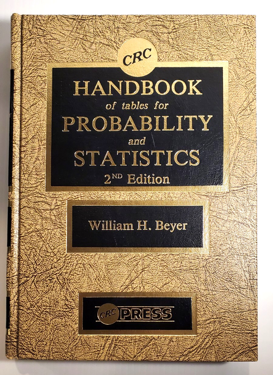 CRC Handbook of Tables for Probability and Statistics 2nd Edition Hardcover Book