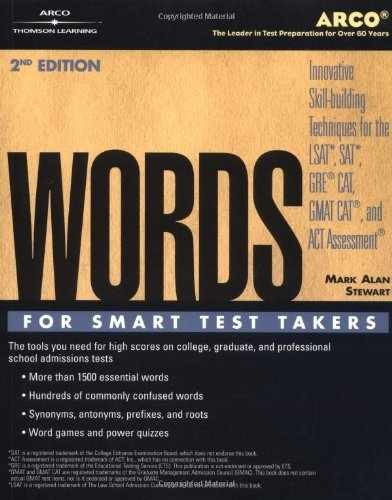 Words for Smart Test Takers 2nd Edition – Paperback, by Arco – Acceptable
