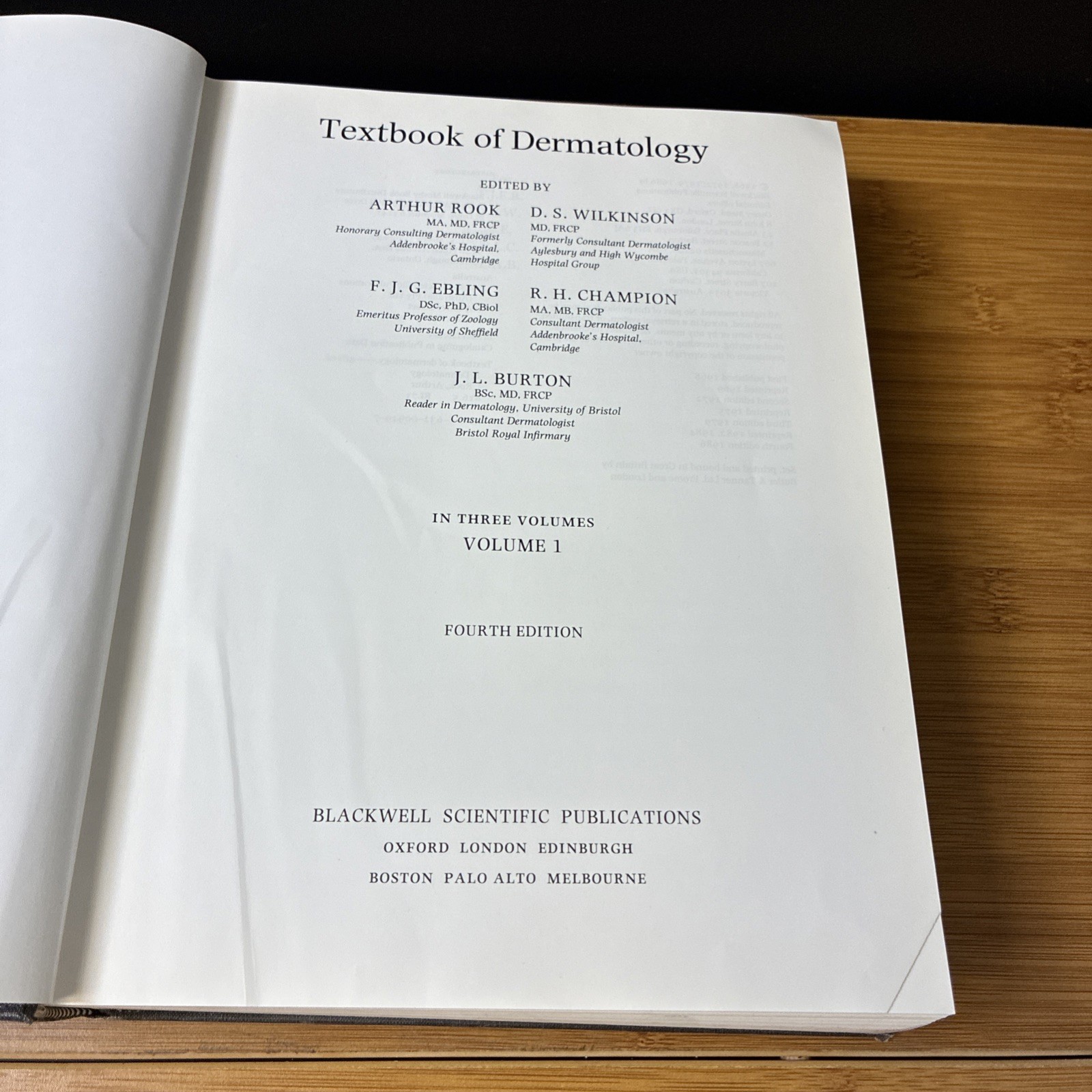 Textbook of Dermatology Vol 1 Fourth Edition (Hardcover, 1986) Blackwell Vintage