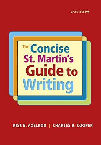 The Concise St. Martin’s Guide to Writing – Paperback – VERY GOOD