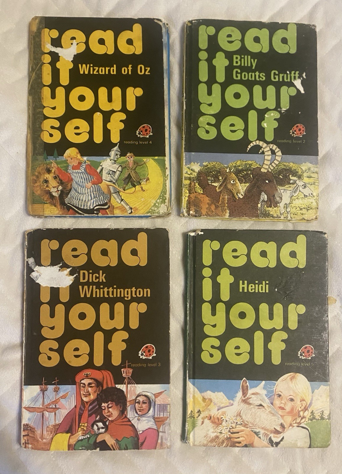Lot of 4 HC Ladybird Junior Books Series 777 “Read it Yourself” Level 2,3,4,5