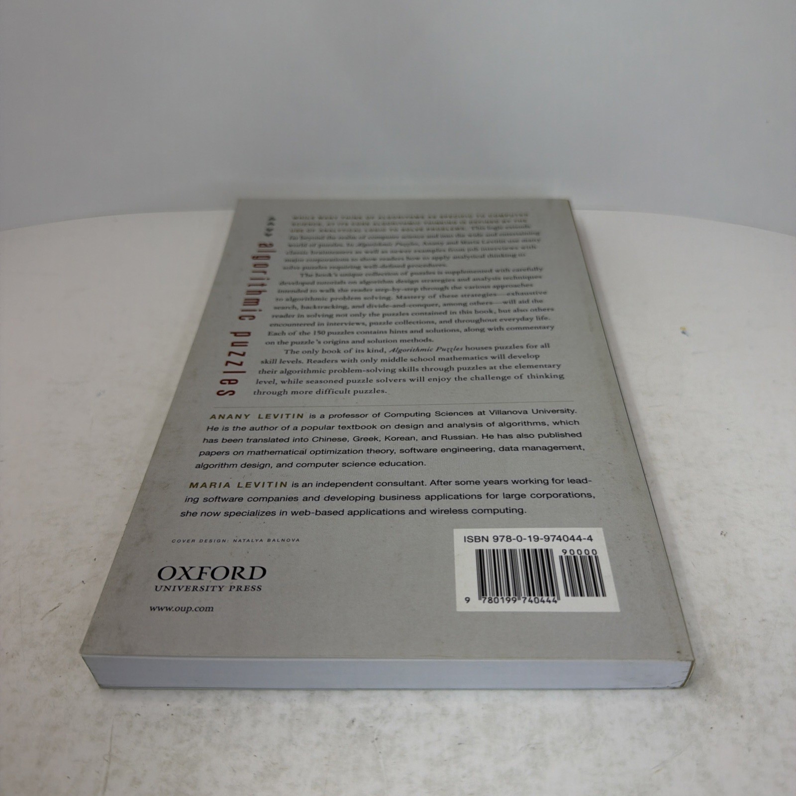 Algorithmic Puzzles – 2011 Paperback By Levitin, Anany & Maria